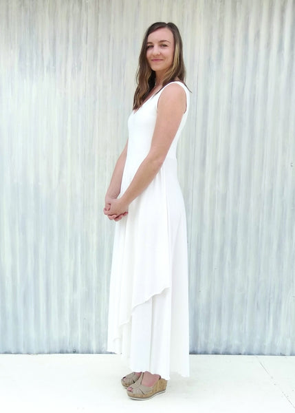 Sleeveless Mock Wrap Wedding Dress - Custom Made - Sasha Bridal Gown - Handmade Organic Clothing