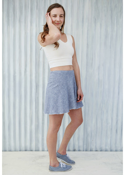 Blue Katie Wrap Skirt
