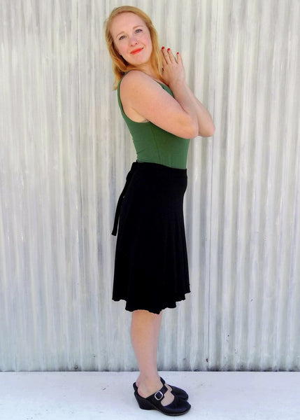 Lightweight Jersey Wrap Skirt - Ready to Ship Clover Skirt - Handmade Organic Clothing