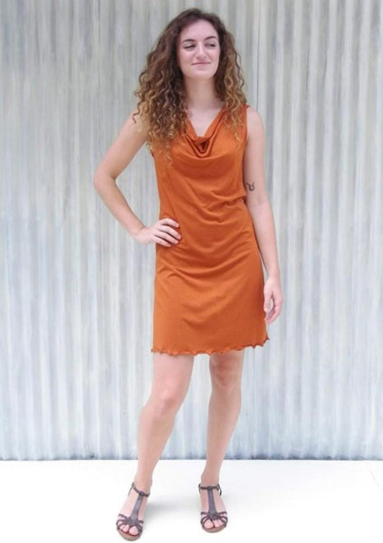 Organic Drape Neck Dress - Custom Made - Oralia Dress - Handmade Organic Clothing