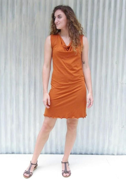 Organic Drape Neck Dress - Custom Made - Oralia Dress - Handmade Organic Clothing