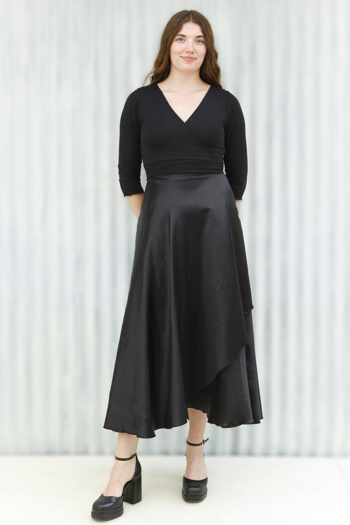 Black Valerie Wrap Dress S/M Black Valerie Wrap Dress S/M