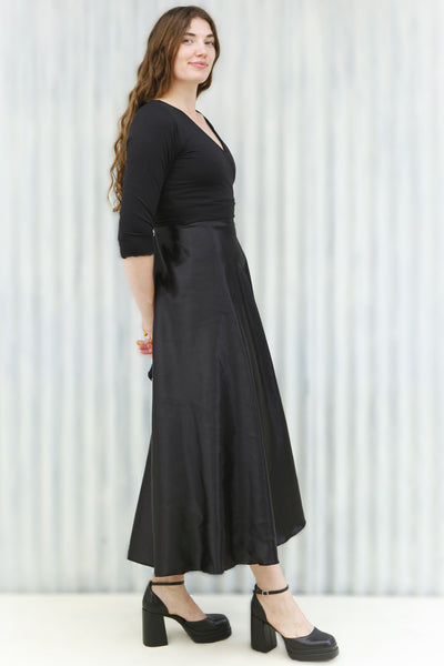 Black Valerie Wrap Dress