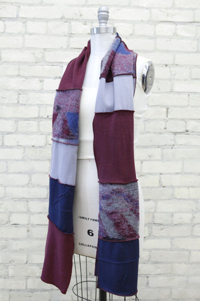 Berry Warm Patchwork Scarf