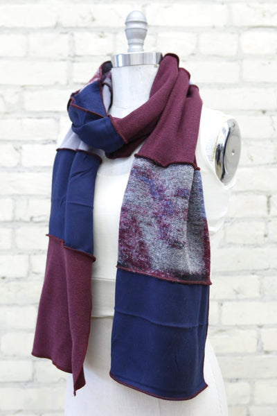 Berry Warm Patchwork Scarf