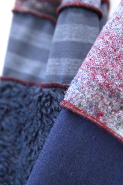 Berry Warm Patchwork Scarf