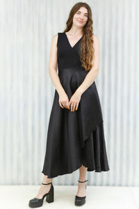 Black Victoria Wrap Dress