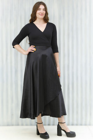 Black Valerie Wrap Dress