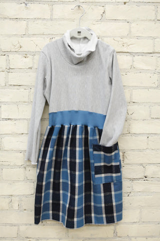 Blue Plaid Dress (6-8 Years)