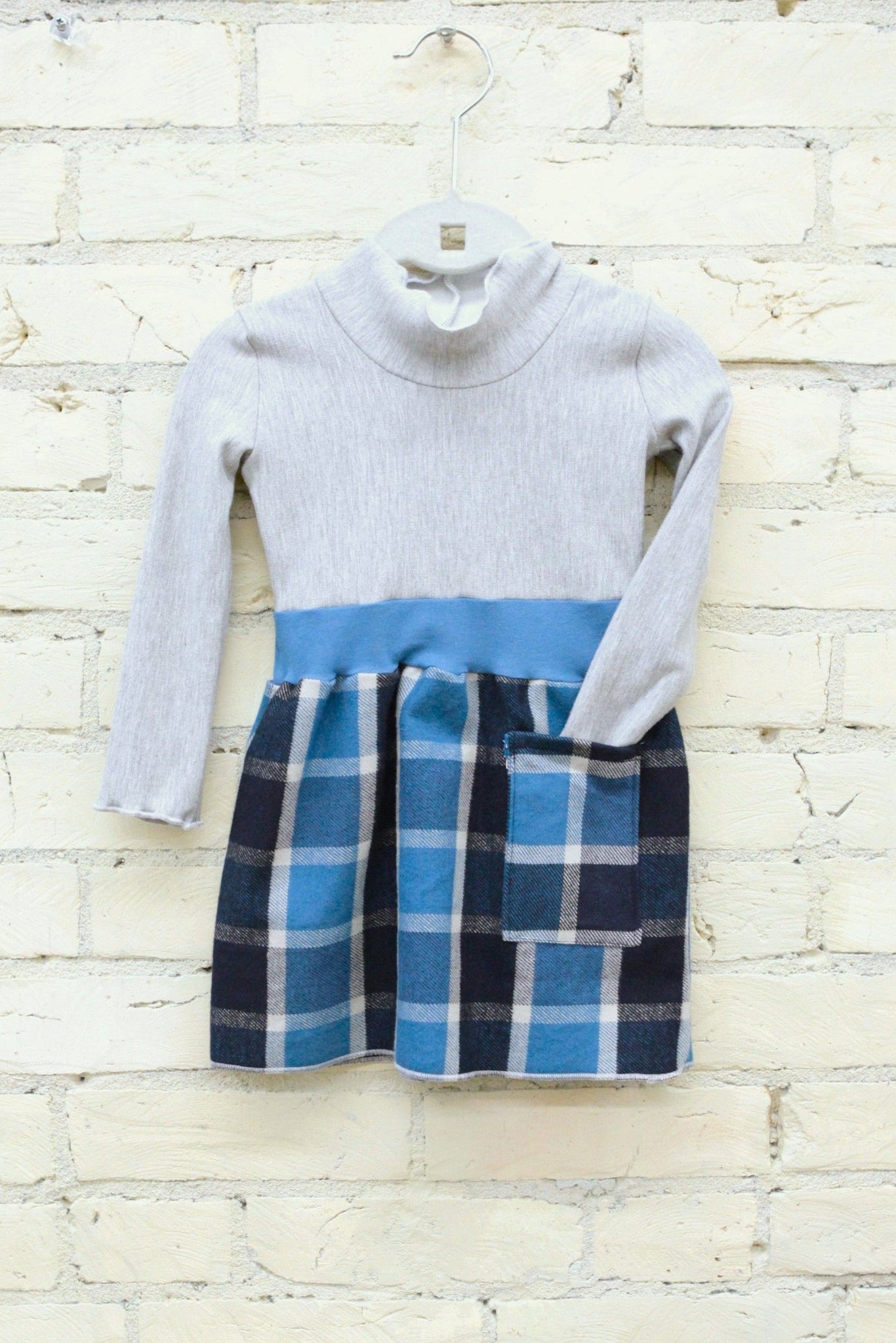 Blue Plaid Dress (6-18 Months)