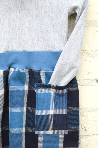 Blue Plaid Dress (6-18 Months)