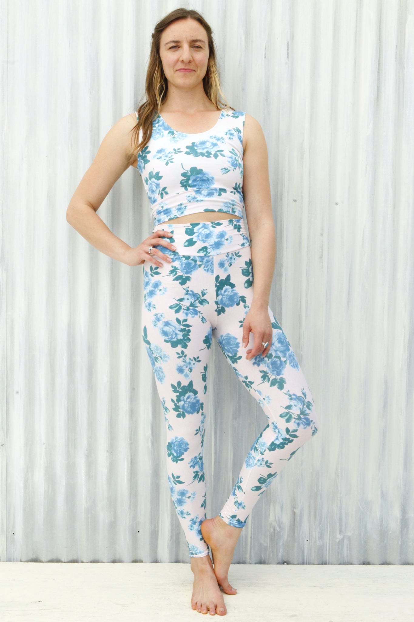 Blue Rose Leggings
