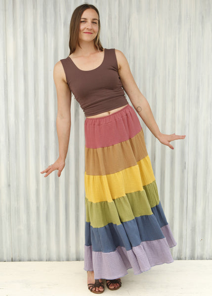 Rainbow Peasant Skirt