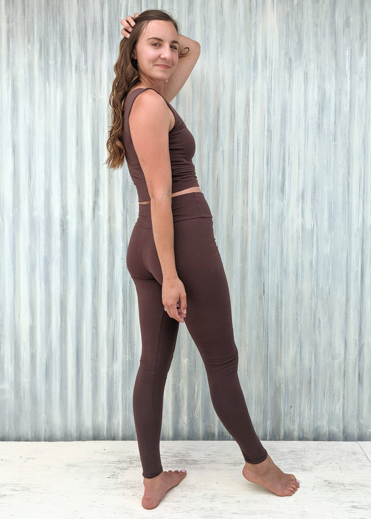 Solid Mid Rise Leggings with Elasticated Waistband
