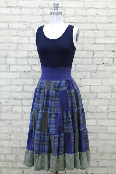 Cool Plaid Peasant Skirt