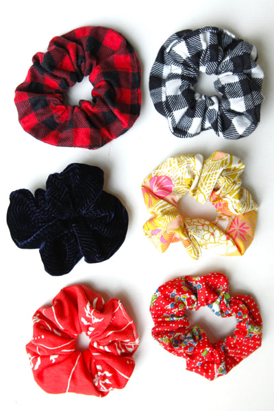 Salvaged Cotton Scrunchies