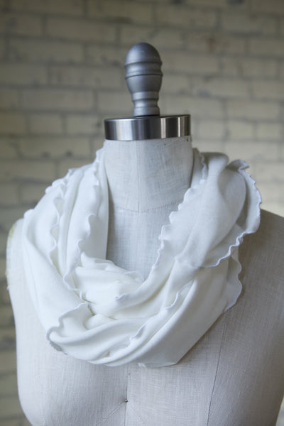White Lucky Infinity Scarf
