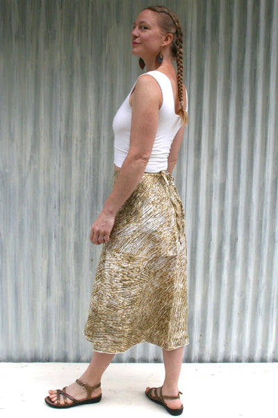 Gold Stripe Wrap Skirt