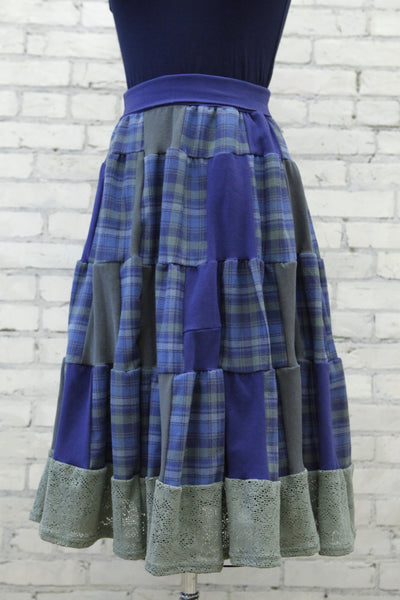 Cool Plaid Peasant Skirt