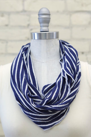 Navy Stripe Infinity Scarf
