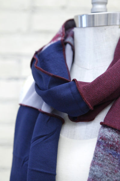 Berry Warm Patchwork Scarf