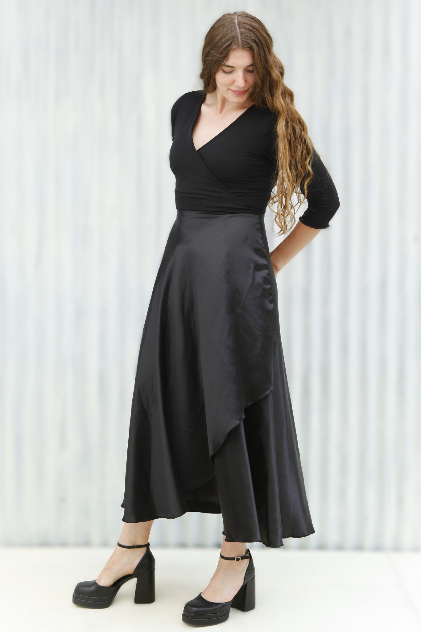 Black Valerie Wrap Dress