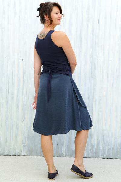 Navy Catalina Wrap Skirt