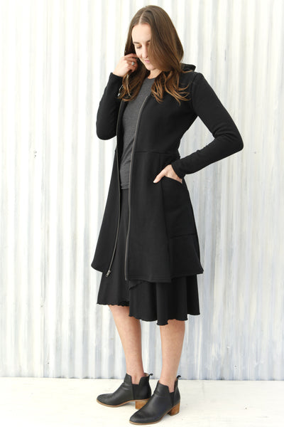 Black Huron Zip Coat