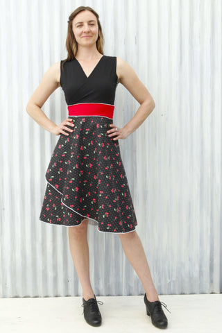 Black Cherry Wrap Dress