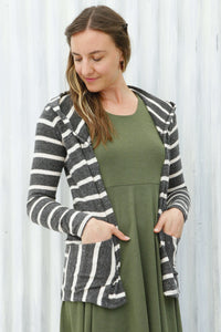 Charcoal Stripe Eli Cardigan