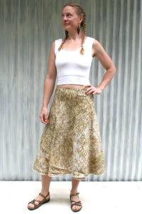 Gold Stripe Wrap Skirt