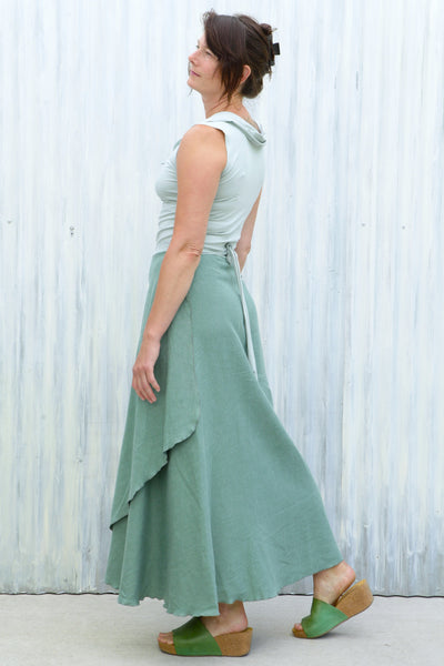 Tea Green Wrap Skirt
