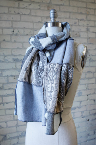 Mountain Taupe Patchwork Scarf