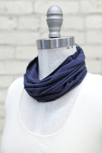 Navy Gray Sleek Neck Warmer