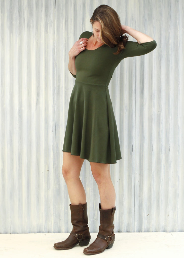 Juniper Green Beth Dress ~ Made in The USA from Organic Cotton Juniper Green Beth Dress ~ Made in The USA from Organic Cotton