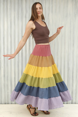 Rainbow Peasant Skirt