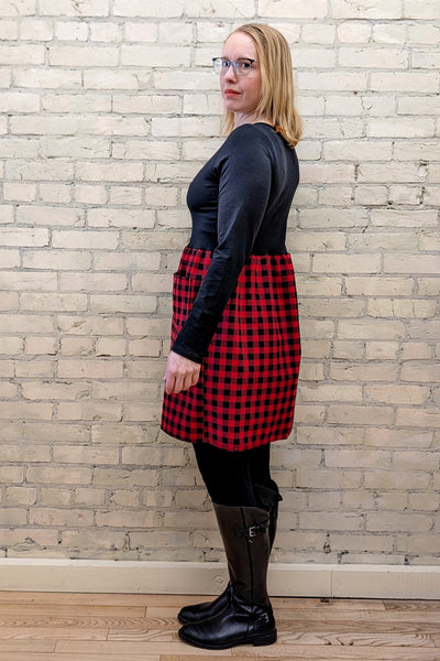 Red & Black Plaid Babydoll Dress