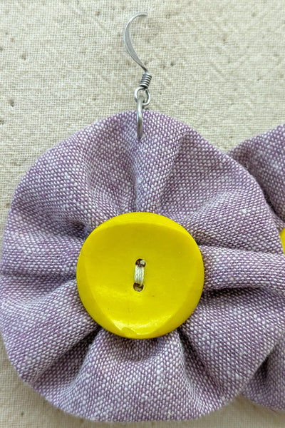Rose & Yellow Flower Earrings