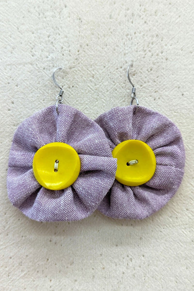Rose & Yellow Flower Earrings
