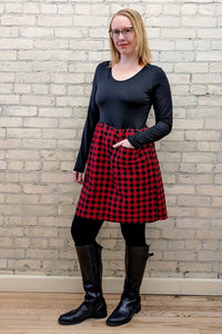 Red & Black Plaid Babydoll Dress