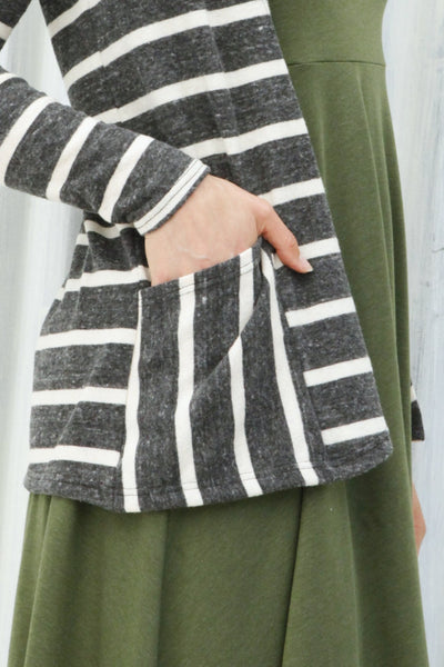 Charcoal Stripe Eli Cardigan