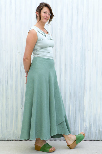 Tea Green Wrap Skirt