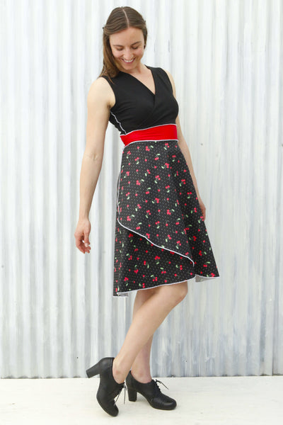 Black Cherry Wrap Dress