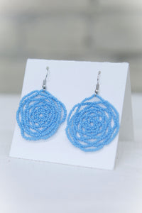 Sky Blue Star Beaded Earrings