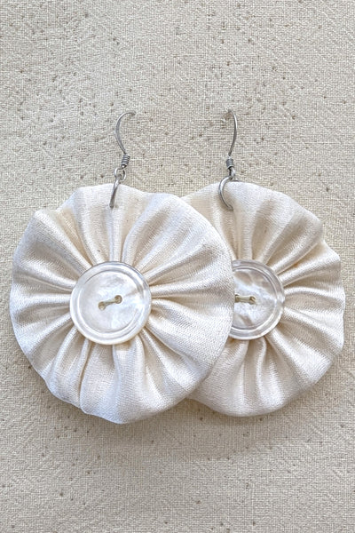 White Flower Earrings