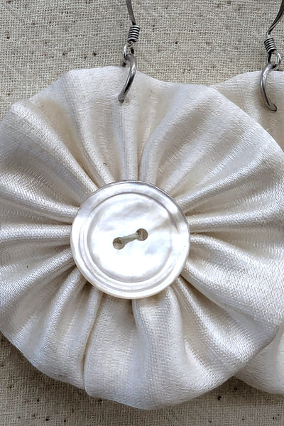 White Flower Earrings
