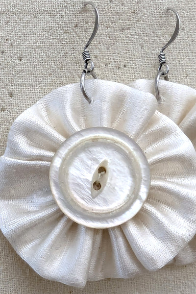 White Flower Earrings