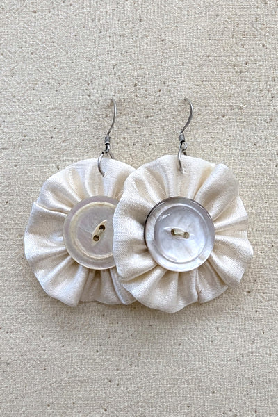 White Flower Earrings