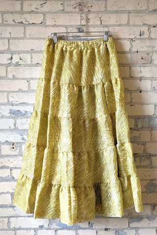 Lemon Stripe Peasant Skirt
