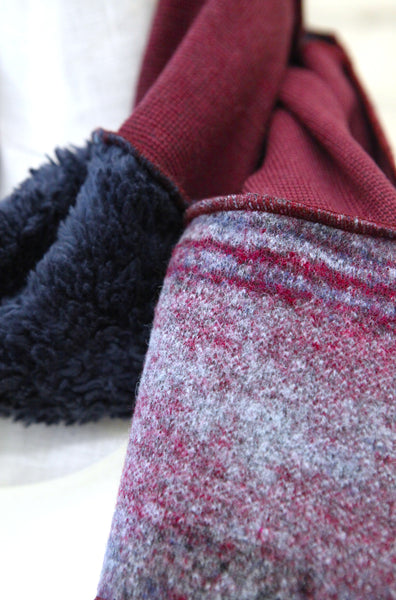 Berry Warm Patchwork Scarf
